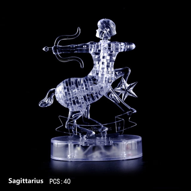 Casse-Tête en Cristal 3D Scie Gigogne Clair Douze 12 Constellations Astrologie Flash Lumière DEL