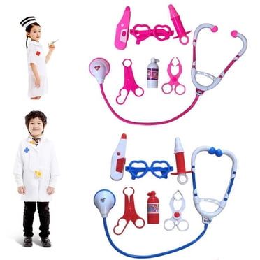 Ensemble de 7 Pcs Jeu de Médecin pour Enfants Jouet Simulation Hôpital Jeu d'Imitation Kit de Médecins Stéthoscope pour Enfant Jouets Cosplay