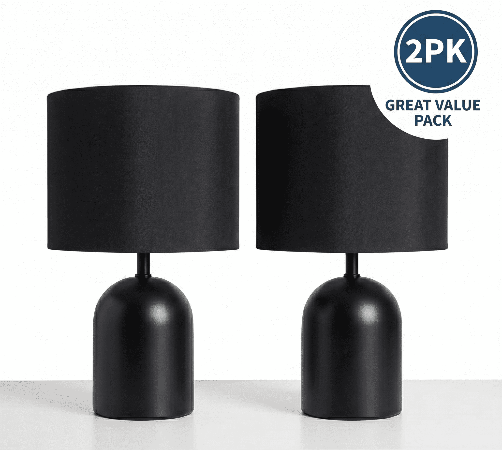 Anko 2pk Belle Touch Lamp, Black