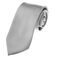 thumbnail image 1 of TopTie Unisex Necktie Solid Color Silver Regular Tie, 1 of 7