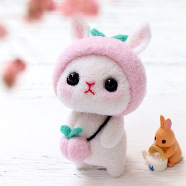 PVCS Motif de Lapin Mignon Fait Main DIY Feutrine de Laine Poke Matériel de Production Paquet