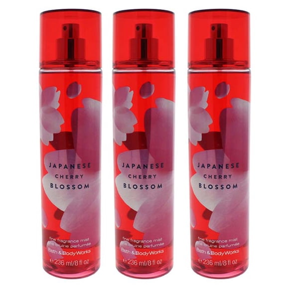 Fleur de Cerisier Japonaise par Bath and Body Works pour Femmes - Bruine Fine Parfumée 8 oz - Lot de 3