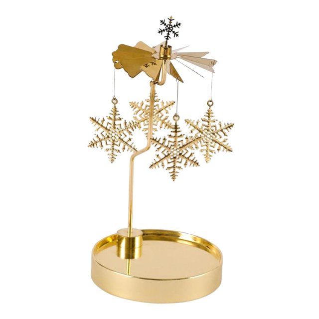 GUOOL Golden Rotating Candle Holder Holder Home Candlestick Centerpieces Wedding Table Snowflake D