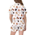 thumbnail image 3 of MIASHUI Girls 2-Piece Pajamas Set Animal Chicken Pattern Button-Down Boys Sleepwear,White,4-5 Years, 3 of 4