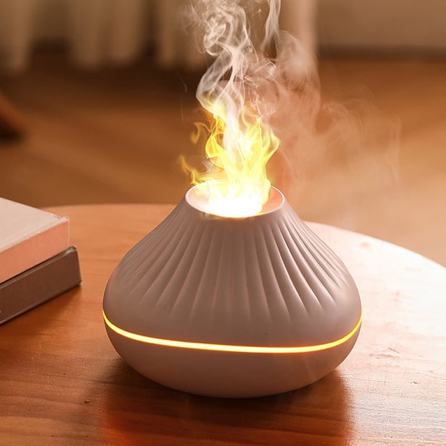 Antqov New Colorful Simulation Flame Aromatherapy Machine USB Home Humidifier Crack Flame Bead Aromatherapy Machine, Home Accessories