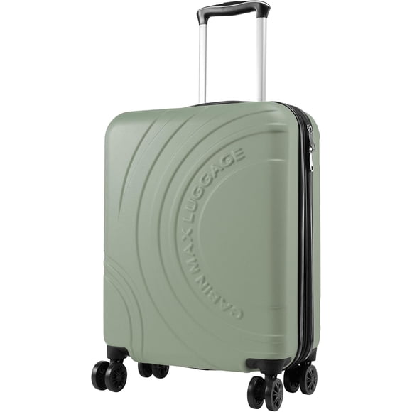 Cabin Max Velocity 55x40x20cm (22x16x8") Expandable Suitcase 4 Wheel Luggage Cabin Bags Suitable for Ryanair, Easyjet, Jet 2 Carry On (Bodo Green)