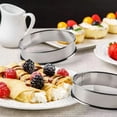 thumbnail image 2 of ​​Piwvid 6 Pack Stainless Steel Crumpet Rings, 4 Inch Double Rolled English Style Round Molds for Pancakes, Baking Breakfast Pastries or Homemade Crumpets​​, 2 of 6