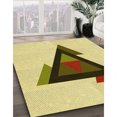 thumbnail image 3 of Ahgly Company Tapis d'Intérieur Lavable en Machine Carré Transitionnel Jaune Soleil, 6 Pieds Carré, 3 of 7