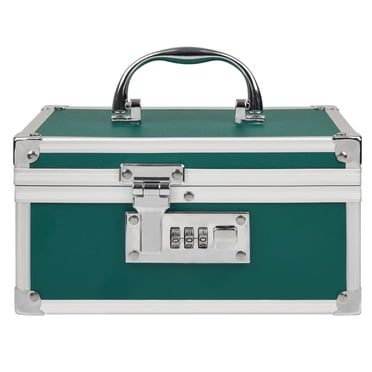 Medication Lock Aluminium Alloy Medicine Key Lock Box for Home and Travel Medicine Lock Box,First Aid Safe Medication Storage Box,7.66''x 5.12''x 4.13'' (Green)
