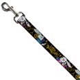 thumbnail image 2 of Dog Leash White Rabbit Poses Looking for Wonderland Clocks Black Golds 6 Feet Long 0.5 Inch Wide, 2 of 3