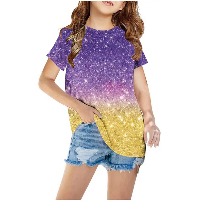 MeetoTime T-Shirt Graphique à Manches Courtes pour Enfants Tee Décontracté à Col Rond Haut pour Bébés Garçons Filles 3-12 Ans