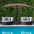 thumbnail image 4 of Costway 15Ft Patio Double-Sided Solar LED Market Umbrella Crank Base Tan, 4 of 8
