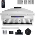 thumbnail image 1 of KFFKFF Insert Range Hood, 900CFM 4-Speed, 30 Inch Stainless Steel Built-in Kitchen Vent with Touch & Remote Control LED Lights Baffle Filters, Ducted/Ductless Convertible, ETL Listed, 1 of 9