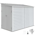 thumbnail image 1 of Outsunny 4.6' x 9' Metal Outdoor Storage Shed with Lockable Doors White, 1 of 9