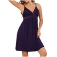 thumbnail image 1 of Timegard Robe de Nuit pour Femmes en Dentelle à Col en V avec Nœud, Ample, Froncée, Ajustée, Tenue d'Intérieur, Robe de Pyjama, 1 of 6