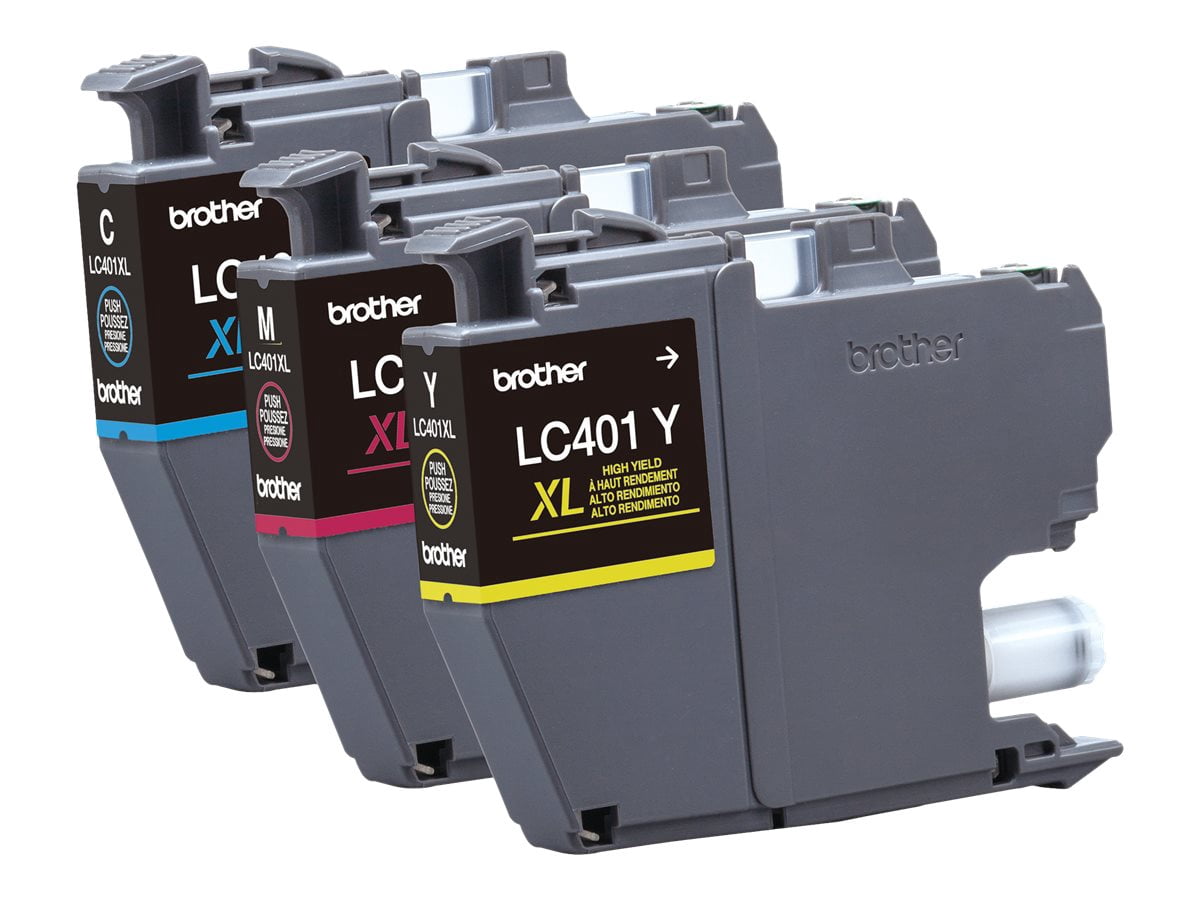 LC401XL3PKS Brother 3-Pack Colour Ink Cartridges