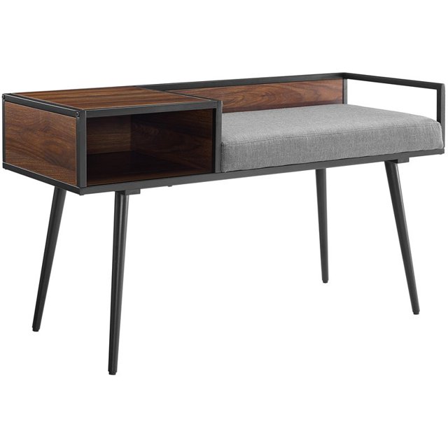 Jade 40" Moderne Banc d'Entrée de Téléphone avec Jambes Coniques en Gris