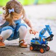 thumbnail image 5 of Blue Inertial Engineering Excavator Toy For Boys Plastic Construction Vehicle With Movable Shovel Arm, 5 of 5