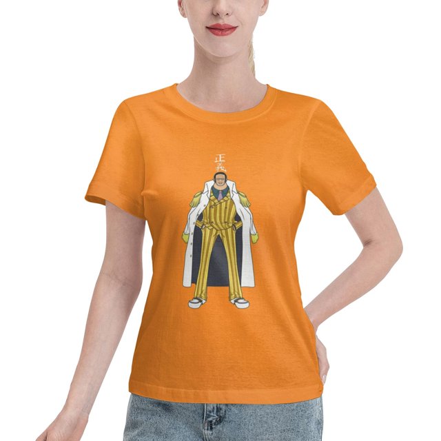 T-Shirt Basique à Manches Courtes pour Femme une Pièce Singe Jaune