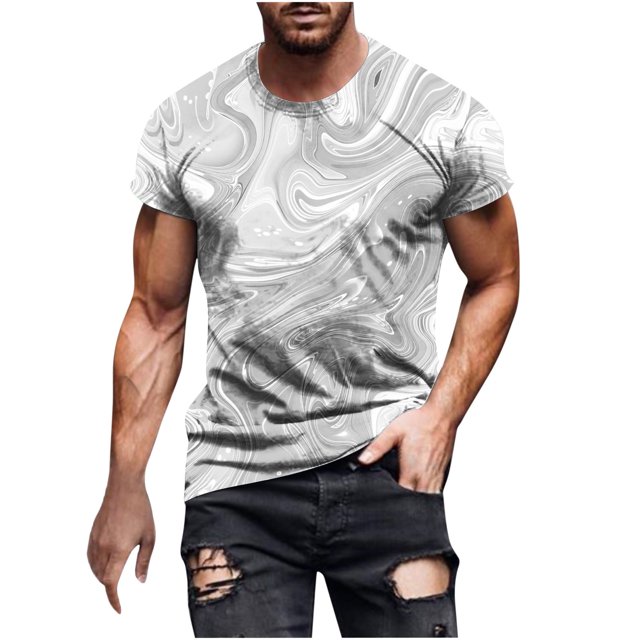 Birdeem Chemises pour Hommes Mode Hommes Confortables Imprimés Manches Courtes Col Rond Blouses Chemises