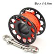 thumbnail image 4 of Maoww Keep Diving Spool Reel Portable Solid Color Polyester Rope Reels Freediving Fishing Underwater Accessories with Double End Hook Black 30m, 4 of 6