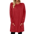 thumbnail image 1 of Chandail en Molleton Surdimensionné pour Femmes Col Rond Manches Longues Pull Décontracté Confortable Tenues de Mode Automne Vêtements 2024, 1 of 6