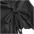 thumbnail image 4 of Gpoecd Tube Top Drawstring Side-Slit Irregular Texture Slim Fit Solid Color Strapless Vest Casual Womens Sleeveless Tops Black,S, 4 of 5