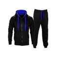 thumbnail image 1 of Innerwin Hoodies Color Block Men Sweatsuit Sports Zip Up Regular Fit Tracksuit Set Style-J 2XL, 1 of 2
