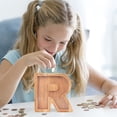 thumbnail image 2 of WRKEKC Clearance Personalized Wooden Name Money Box Wooden Deposit Box Twenty Six English Letters, 2 of 5