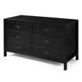 thumbnail image 1 of 57" Classic Solid Wood 6 Drawer Dresser - Black, 1 of 6