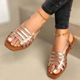 thumbnail image 1 of LSLJS Women's Sandals Solid Breathable Summer Hollow Out Flat Shoes, 1 of 4