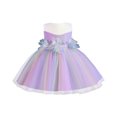 thumbnail image 2 of EQWLJWE Liquidation d'Économies d'Été! Robe Tutu pour Fille à Manches à Volants, Robe d'Été Décontractée Rose de Princesse en Tulle et Maille 0-3 Ans, 2 of 9