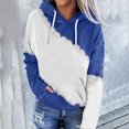 thumbnail image 2 of Timegard Womens Tops Long Sleeve Drawstring Hooded Sweatshirts Color Block Casual Loose Pullover Top, 2 of 4