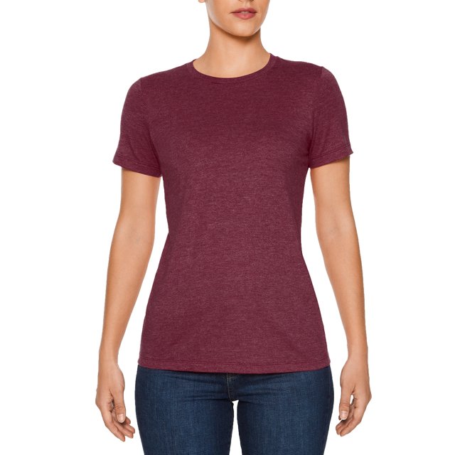 Gildan T-Shirt CVC Softstyle pour Femmes, G, Bordeaux Brume