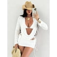 thumbnail image 3 of IROOZIGOTO Women's Rashguard Swimsuit Zip Front Sun Protection Swim Shirt UPF 50+ White XL, 3 of 3