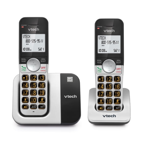 VTech Cordless Phone 2-Handset with Large Display and Big Buttons, DECT 6.0 with Caller ID/Call Waiting, Full Duplex Speakerphone, ECO Mode, Last 10