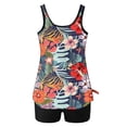 thumbnail image 4 of UPPADA Two Piece Tankini Swimsuits for Women High Waisted 2 Piece Bathing Suits Floral Print Tankini Set Tummy Control Modest Swimwear for Holiday Bathingsuits for Women Over 50 Multicolor,S, 4 of 6