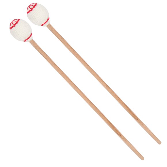 Maillets en Laine, 1 Paire de Maillets Marimba pour Performance Extérieure pour Amateur de Musique pour Instruments de Différentes Tailles pour Débutants Boule Marron, Boule Blanche