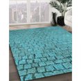 thumbnail image 3 of Ahgly Company Tapis d'Intérieur Lavables en Machine Rectangle Transitionnel Vert Cyan Foncé, 4' x 6', 3 of 7