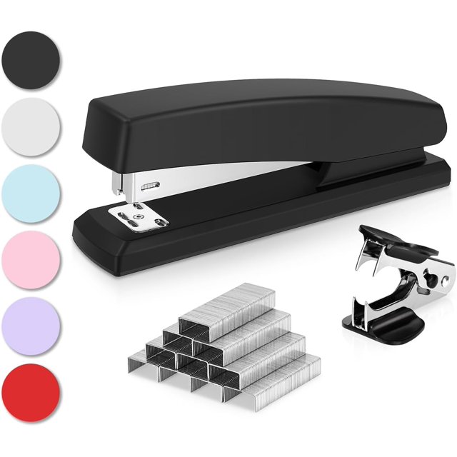 LoonWear Stapler, Desktop Stapler, Office Stapler, 25 Sheet Capacity, Includes 1000 Staples and Staple Remover, Black