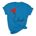 thumbnail image 4 of Meichang Hauts pour Femmes T-Shirts de la Saint-Valentin T-Shirts de Fête à Col Rond T-Shirts à Imprimé Cœur d'Amour T-Shirts à Manches Courtes Jolis Tees Blouses en Liquidation, 4 of 5