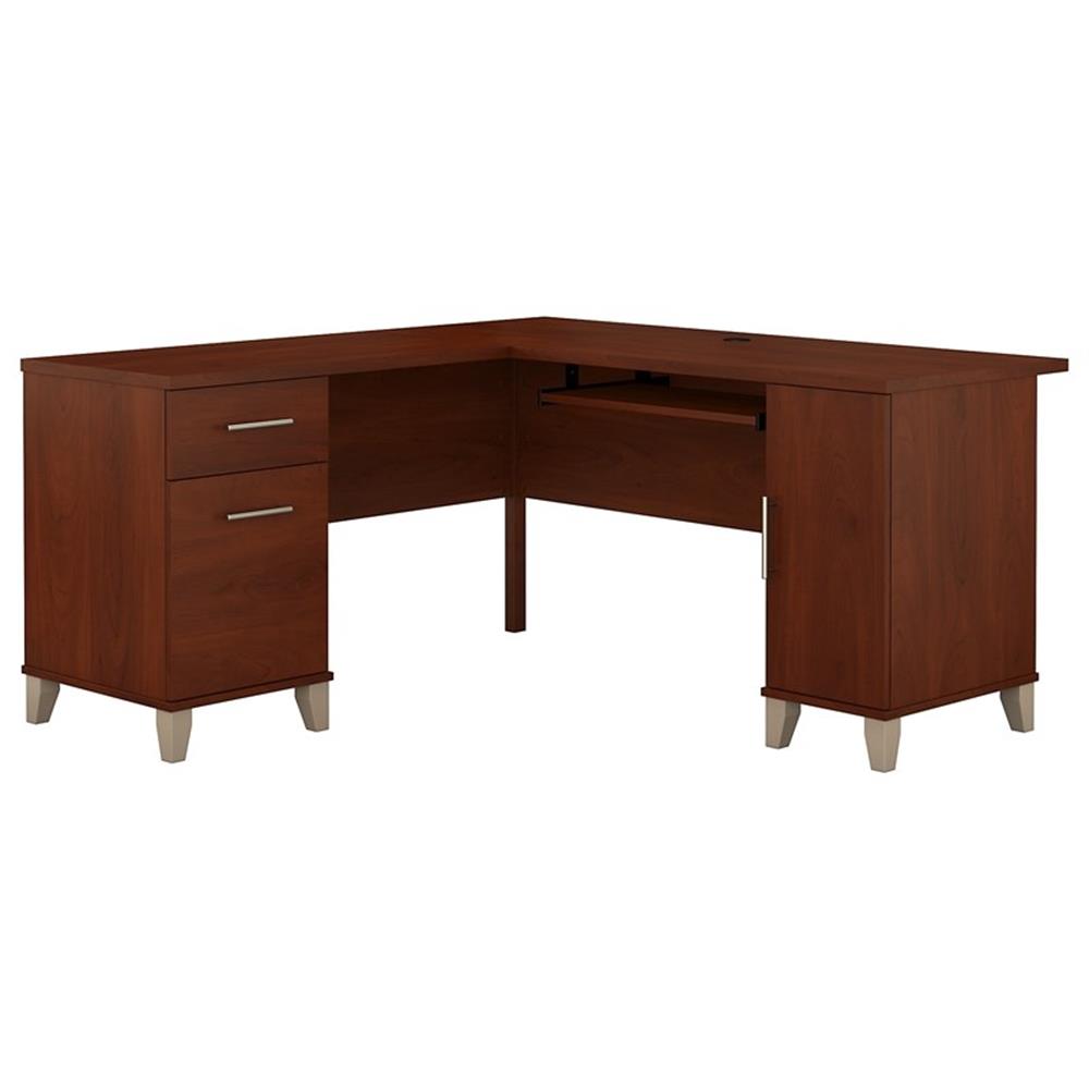 Somerset 60W L Shaped Desk with Storage - Engineered Wood