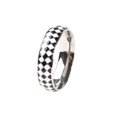 thumbnail image 2 of ziyahi Checkerboard Pattern Ring Stylish Female Jewelry Simple Colors Geometric Fingers Rings Fashion Accessory Festival Gift Golden Size 7 Steel Size 8, 2 of 6