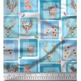 thumbnail image 1 of Soimoi Rayon Fabric Bird & Reindeer Face Patchwork Print Fabric by The Yard 42 Inch Wide, 1 of 3