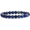 thumbnail image 1 of Bracelet Extensible en Perles Rondes de 8 mm en Jaspe de Sédiment Marin Bleu Royal 7 Pouces, 1 of 2