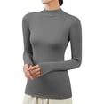 thumbnail image 1 of Kcodviy Chandail à Col Roulé Chandail à Col Roulé pour Femmes Hauts Thermiques pour Femmes Manches Longues avec Trous pour les Pouces Chemise à Manches Longues Chemise à Patte Top Thermal Rideaux Isolés Haut Thermique Moulant pour Femmes Coupe Ajustée Basique, 1 of 7