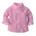 thumbnail image 2 of vdgthytj Toddler Baby Boys Girls Button down Shirts Kids Collared Long Sleeve Uniform Dress Shirt Tops Spring Fall Clothes, 2 of 6