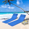 thumbnail image 1 of Costway 3-Piece Beach Lounge Chair Mat Set 2 Adjustable Lounge Chairs with Table Blue, 1 of 10