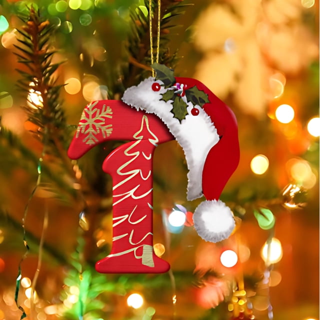 LSLJS 26 Letters Christmas Tree Decoration Pendant Christmas Tree Ornaments Personalized DIY Christmas Ornaments Christmas Decorations Xmas Tree Hanging Decor