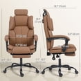 thumbnail image 3 of HOMCOM Office Chair, Pet-Friendly Fabric Reclining Desk Chair, Brown, 3 of 10